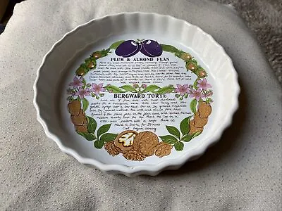 Buy Vintage Retro Heron Cross Pottery Plum & Almond 9  Ceramic Pie Flan Dish • 14.29£