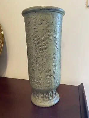 Buy BITOSSI RAYMOR ITALY  Tall Green Brutalist Pottery Vase MID CENTURY MODERN VTG • 230.12£