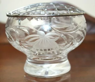 Buy Royal Brierley Crystal  FUCHSIA  Rose / Pot Pourri Bowl, 9.7cm Diameter + Wire C • 17.80£