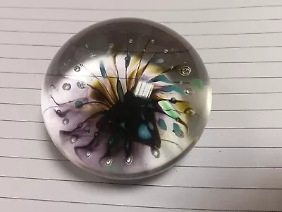 Buy Isle Of Wight Studio Glass Paperweight 100mm Diameter. Possibly Heather Series. • 13.99£