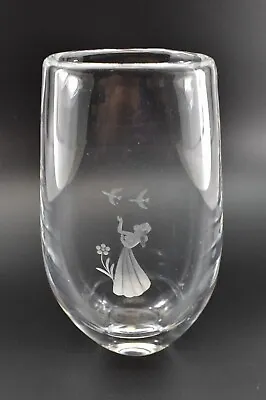 Buy VTG Orrefors Crystal Art Glass Vase Etched Woman With Birds Design Signed Sweden • 38.06£