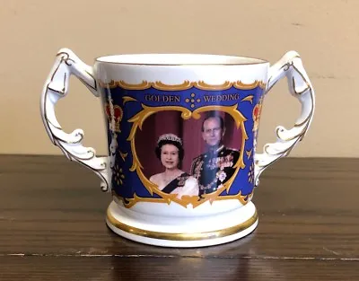 Buy Fine Bone China Aynsley  Golden Wedding Queen Elizabeth II & Phillip  1947-1997 • 57.62£