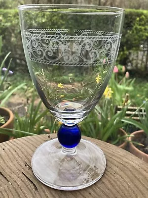 Buy Wedgwood - Sarah's Garden - Blue Stemmed - Wine Glass / Goblet • 27.99£