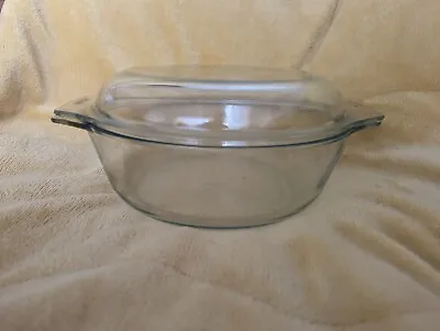 Buy Vintage Pyrex Round Clear Glass Casserole Dish With Lid 10.5  Wide (Stub) • 6.99£