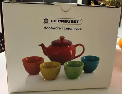 Buy Le Creuset Teapot And Cup Set Of 4 Rainbow Stoneware Serveware JP NEW • 147.45£