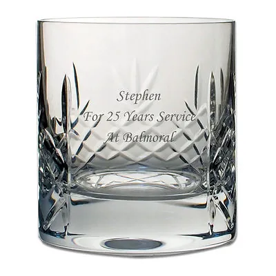 Buy Personalised Engraved Lead Crystal Whisky Mixer Glass Tumbler - Any Message Name • 19.99£