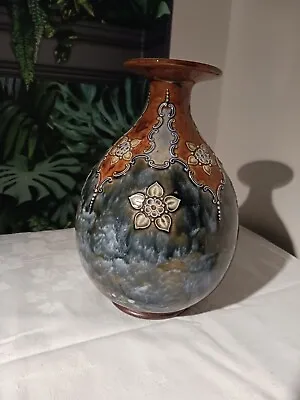 Buy Antique Doulton Lambeth Stoneware Vase Art Nouveau Signed  L W  24cm High Please • 50£