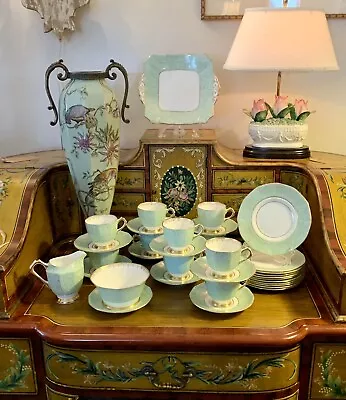 Buy Vtg. - Plant Tuscan Fine Bone China - Green England Tea Set - 35 Pieces • 332.05£