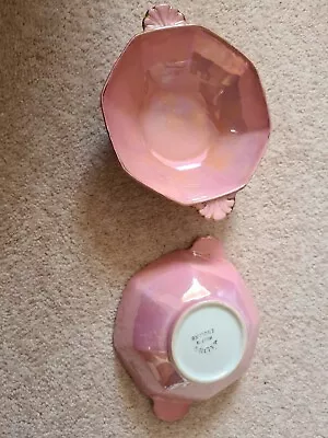 Buy Pair Of Pink Maling Lustre Ware  Dishes. Perfect. • 10£