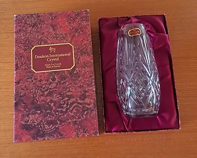 Buy Vintage - Doulton International Crystal Flower Vase - Boxed - Gift - Rare • 18£