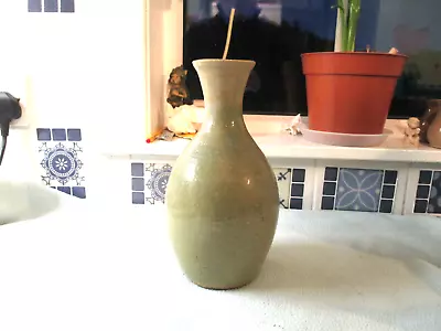 Buy  Studio Pottery Vase Signed MST Green Glaze  • 6£