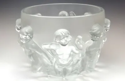 Buy Lalique Frosted Crystal Luxembourg Cherub Large Centerpiece Bowl Made In France • 2,845.06£