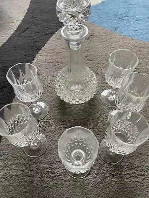 Buy Lead Crystal Wine Decanter And 6 X Glasses. • 12.99£