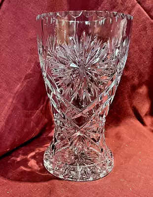 Buy Vintage Quality Large Cut Glass Crystal 9  VASE Excellent Condition • 25.50£