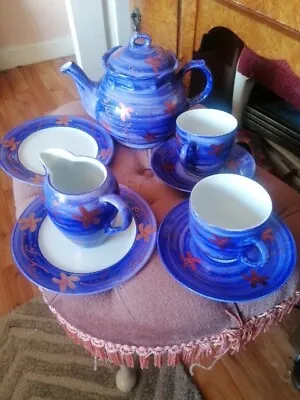 Buy Vintage Purple Handpainted Tea Set With Teapot Used • 35£