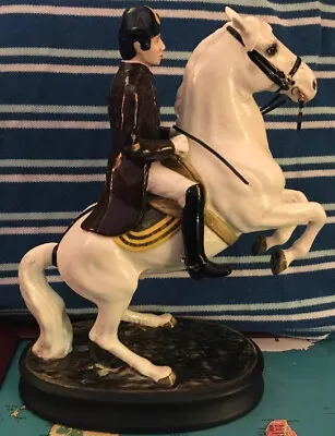Buy Rare Beswick Rearing Lipizanner Horse & Rider Figurine #2467 2nd Edition • 395£