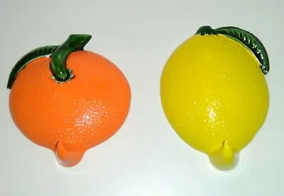 Buy 2 X Spanish Pottery Tierra-lux Granada Kitchen Hooks Orange/lemon Mediterranean  • 5£