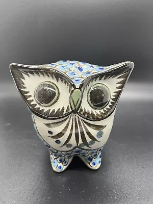 Buy Tonala Pottery Mexico Folk Art Owl  Revna MCM Big Eyes Mexican Bird • 19.99£