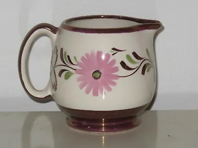 Buy Gray's Pottery Copper Lusterware Creamer Leaves Pink Flower 3.5  8oz. • 18.88£