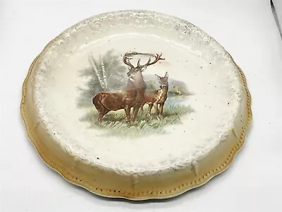 Buy Vintage / Antique Scottish Wild Deer Stag Pottery Teapot Trivet Stand Big ! • 34.99£