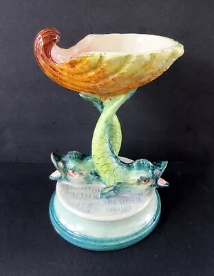Buy Vintage Italian Pottery/Majolica Footed Shell & Dolphin/Fish Compote Signed 8  • 72.24£