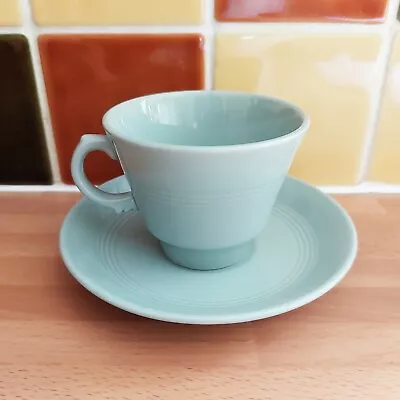 Buy Vintage Woods Ware Beryl Green Tea Cup And Saucer Utility Ware (Made In England) • 7.99£