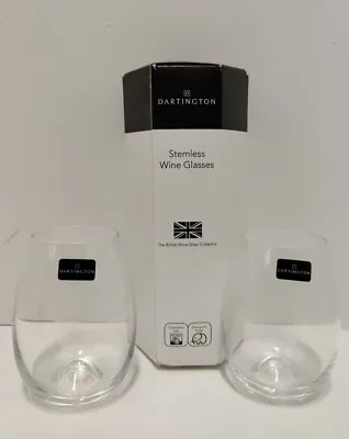 Buy Set Of 2 Dartington Stemless Wine Glasses | Made In UK | Brand New • 18.01£