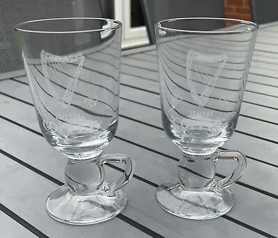 Buy HARP IRISH COFFEE Ireland (2 Pc) Stemmed Cocktail Glass W/Handle VG Man Cave 🔥 • 14.99£