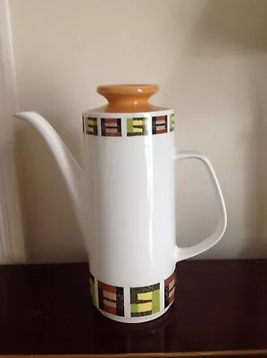 Buy Retro J & G Meakin 1960s Studio Coffee Pot Green Brown Orange • 12.95£