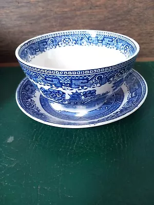 Buy Washington Old Willow Made In England Pattern Sugar Bowl And Saucer. • 5£