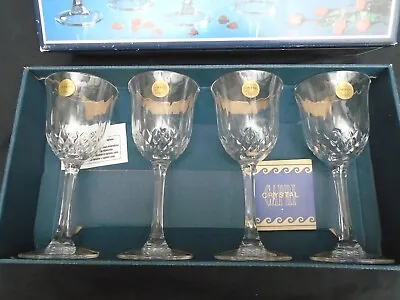 Buy Capri 24% Lead Crystal Wine Glasses Concerto Pattern Boxed Set Of 4 Unused • 14.95£