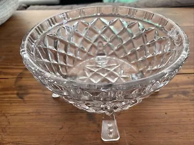 Buy Cut Glass Fruit Bowl Heavy Vintage • 9£