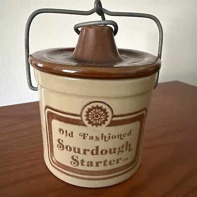 Buy Vtg Stoneware Old Fashioned Sourdough Starter Crock Jar Wire Bale Closure • 27.64£