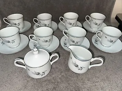 Buy Carlton Japan ROSEMONT 624 Coffee Tea Set For 8 Cups Saucers Creamer Sugar Bowl • 119.45£