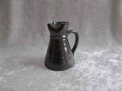 Buy Vintage Prinknash Small Pottery Vase/Creamer In Black Metallic Glaze • 19.29£