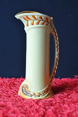 Buy Burleigh Ware Vintage Art Deco Yellow Pottery Jug - 20cm Tall • 15£