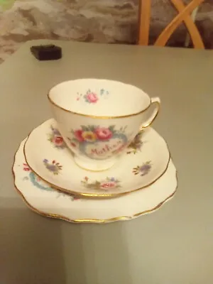 Buy Vintage Royal Vale Pretty Red Roses Bone China Teacup Saucer Plate Trio. • 19£