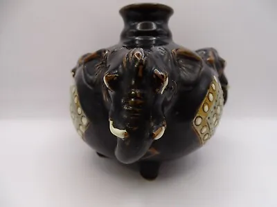 Buy Vintage Indian / African Elephant Tenmoku Studio Pottery Vase • 59.99£