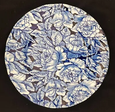 Buy Vintage Blakeney Staffordshire Ironstone Hibiscus Blue Plate • 19.99£
