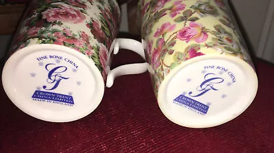 Buy CROWN TRENT Floral Cups X 2, FINE BONE CHINA Made In England, NEW Other • 10£