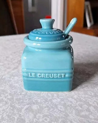 Buy LE CREUSET Stoneware Sauce Condiment Jar, With Spoon. In Caribbean NEW • 26.50£
