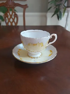 Buy Vintage Tuscan Fine English China  Yellow Flowers Tea Cup And Saucer 6290 H • 18.96£