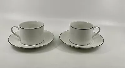 Buy Royal Worcester Classic Platinum Cup And Saucer X2 Sh109 • 10.99£