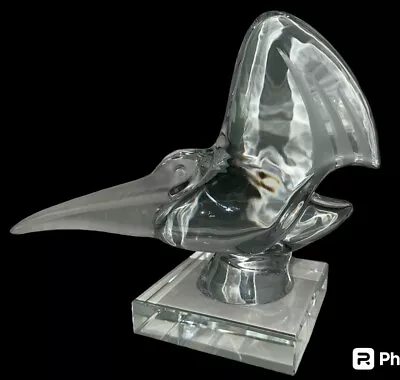 Buy Daum France Crystal Art Glass Pelican Bird 8  Sculpture Signed • 460.34£