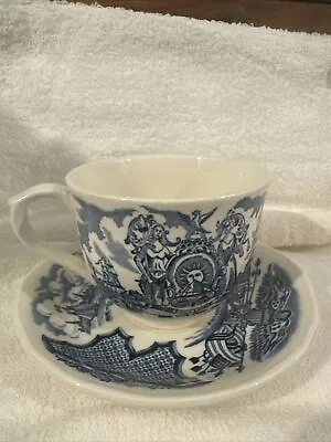 Buy VTG Alfred Meakin Fair Winds Blue Set Of Cup And Saucer, Staffordshire England  • 8.05£