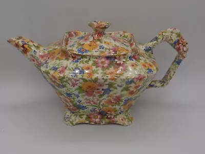 Buy Vintage James Kent Chintz Mille Fleurs Teapot 5 Cups Rose Handle Rare! • 213.46£