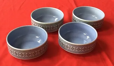 Buy 4 Hornsea Pottery Blue Tapestry 5 Inch Cereal Soup Bowls • 10£