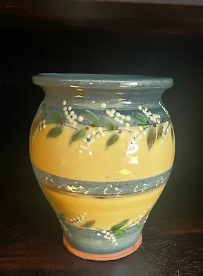 Buy 8” Terre Souleo Provence France Pottery Yellow Vase Beautiful Vintage. France. • 120.37£