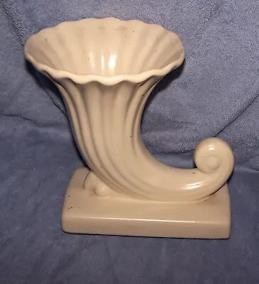 Buy Vintage McCoy Pottery Large  Cornucopia Horn  Planter / Vase  Matte White 7  • 16.07£