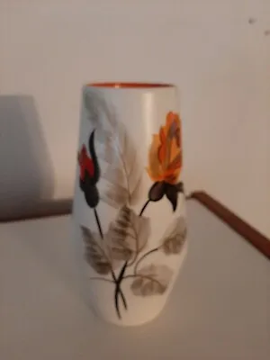Buy Mid Century Vintage Beswick? Pottery Art Orange Flower Hand Painted England 1073 • 14£